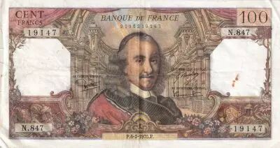 France 100 Francs - Corneille - 06-02-1975 - S�rie N.847