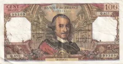 France 100 Francs - Corneille - 06-02-1975 - S�rie Q.851