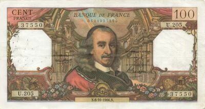 France 100 Francs - Corneille - 06-10-1966 - S�rie U.205