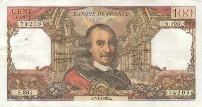 France 100 Francs - Corneille - 07-03-1968 - Serial S.305