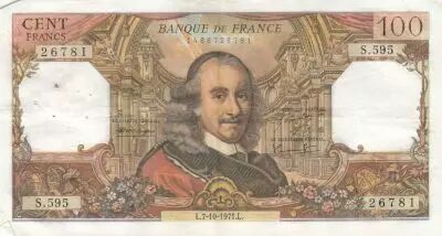 France 100 Francs - Corneille - 07-10-1971 - Serial S.595