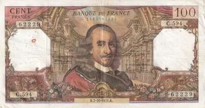 France 100 Francs - Corneille - 07-10-1971 - S�rie C.594