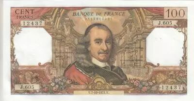 France 100 Francs - Corneille - 07-10-1971 - S�rie J.605