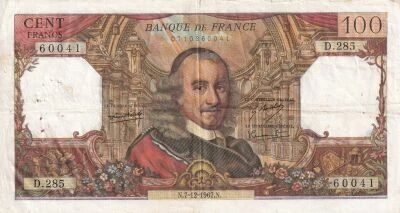 France 100 Francs - Corneille - 07-12-1967 - D.285