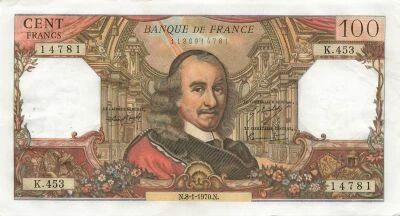 France 100 Francs - Corneille - 08-01-1970 - S�rie K.453