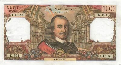 France 100 Francs - Corneille - 08-01-1970 - S�rie K.453