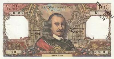 France 100 Francs - Corneille - Specimen - 1964