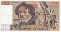 France 100 Francs - Delacroix - 1978 - Serial K.2 - P.154