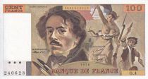 France 100 Francs - Delacroix - 1978 - Serial O.4 - P.154