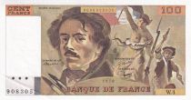 France 100 Francs - Delacroix - 1978 - Serial W.4 - P.154