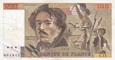 France 100 Francs - Delacroix - 1979 - S�rie C.11