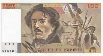 France 100 Francs - Delacroix - 1979 - S�rie H.14