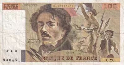 France 100 Francs - Delacroix - 1979 - S�rie O.20