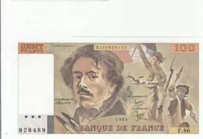 France 100 Francs - Delacroix - 1984 - Serial F.86 - Faute
