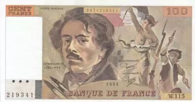 France 100 Francs - Delacroix - 1986 - S�rie W.115