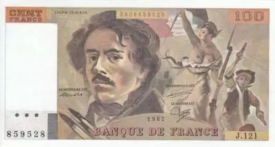 France 100 Francs - Delacroix - 1987 - S�rie J.121