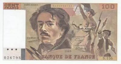 France 100 Francs - Delacroix - 1989 - Serial S.156