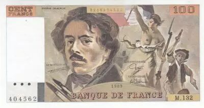 France 100 Francs - Delacroix - 1989 - S�rie M.132