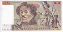 France 100 Francs - Delacroix - 1990 - Serial G.168 - P.154