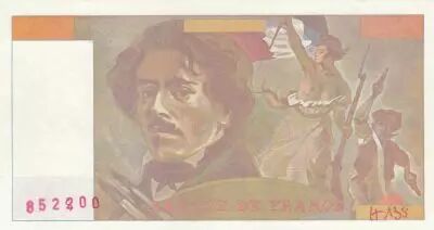 France 100 Francs - Delacroix - 1990 - Serial H.135 - Faute