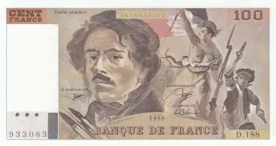 France 100 Francs - Delacroix - 1990 - S�rie D.188