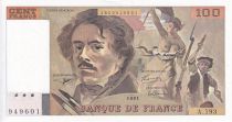 France 100 Francs - Delacroix - 1991 - Serial A.193 - P.154