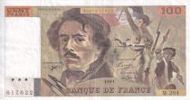 France 100 Francs - Delacroix - 1991 - Serial M.204 - P.154