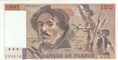 France 100 Francs - Delacroix - 1993 - Serial N.223