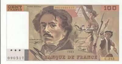 France 100 Francs - Delacroix - 1993 - S�rie C.243 - Faut�