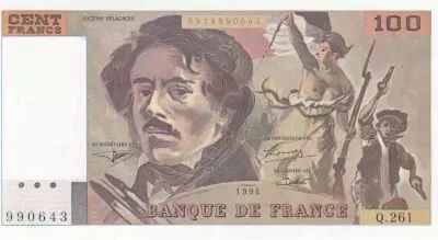 France 100 Francs - Delacroix - 1994 - Serial Q.261