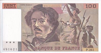 France 100 Francs - Delacroix - 1994 - Série P.261 - F.69TER.01b
