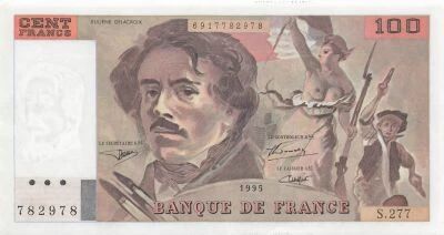 France 100 Francs - Delacroix - 1995 - Serial S.277