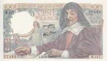 France 100 Francs - Descartes - 12-10-1944 - Série K.117 - F.27.08