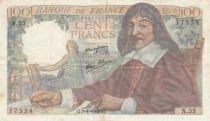 France 100 Francs - Descartes - 7-01-1943 - Série N.55
