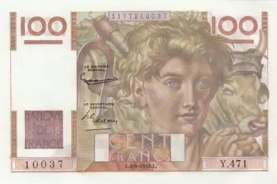France 100 Francs - Farmer - 04-09-1952 - Serial Y.471