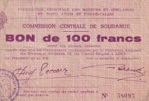 France 100 Francs - Fédération régionales des mineurs du Nord, Anzin et Pas-de-Calais - F+ - 1939-1945