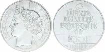 France 100 Francs - Fraternity - 1988 - Silver