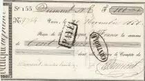 France 100 francs - French bank receipt - Serial 155 - 1858