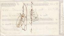 France 100 francs - French bank receipt - Serial 155 - 1858