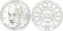 France 100 Francs - Jean Monnet - 1992 - Argent