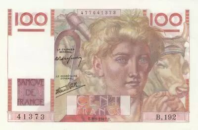 France 100 Francs - Jeune Paysan - 09-01-1947 - S�rie B.192