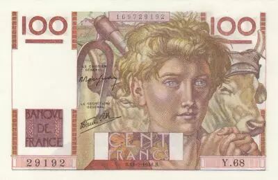 France 100 Francs - Jeune Paysan - 11-07-1946 - S�rie Y.68