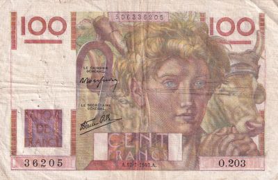 France 100 Francs - Jeune Paysan - 17-07-1947 - Srie O.203