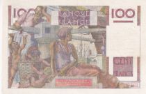 France 100 Francs - Jeune Paysan - Reversed watermark - 01-04-1954 - Serial O.564 - P.128