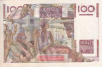 France 100 Francs - Jeune Paysan - Reversed watermark - 04-03-1954 - Serial X.588 - P.128