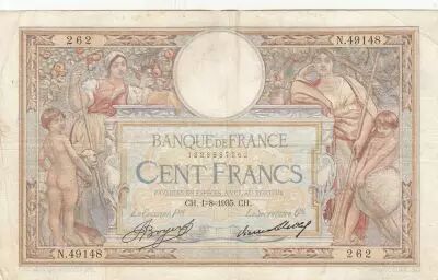 France 100 Francs - Luc Olivier Merson - 01-08-1935 - S�rie N.49148