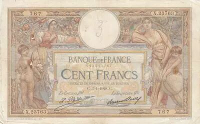 France 100 Francs - Luc Olivier Merson - 03-01-1929 - Serial X.23763
