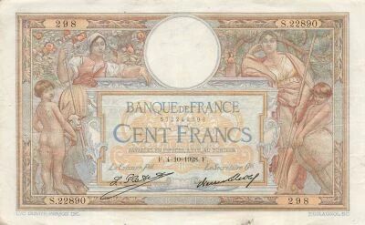 France 100 francs - Luc Olivier Merson - 04-10-1928 - S�rie S.22890