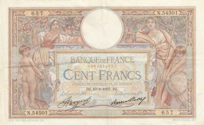France 100 francs - Luc Olivier Merson - 10-06-1937 - Series N.54501