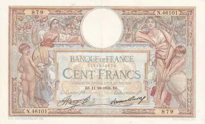 France 100 Francs - Luc Olivier Merson - 11-10-1934 - Serial N.46101 - F.24.13